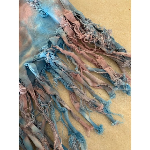 K.I.M by Kim tigers tyedye fringe denim shorts woman’s size medium/large - Picture 6 of 8